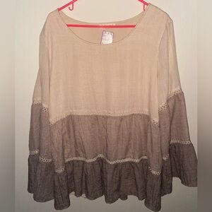 Indigo Soul Hippie/Boho Long Sleeve Blouse XL Brand New